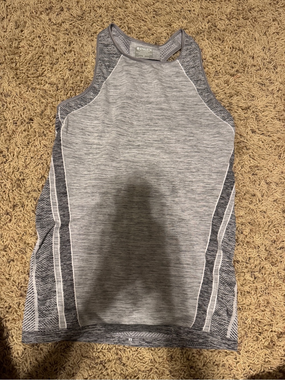Athleta Light Gray Performance Tank Top with Mesh Back